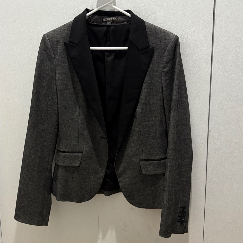 Express Charcoal Blazer with Black Trim